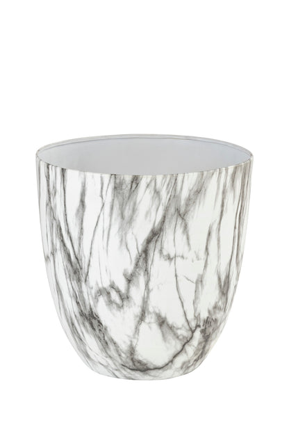 CARERRA WHITE BLACK METAL PLANTER