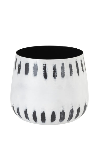 DASH WHITE BLACK METAL PLANTER