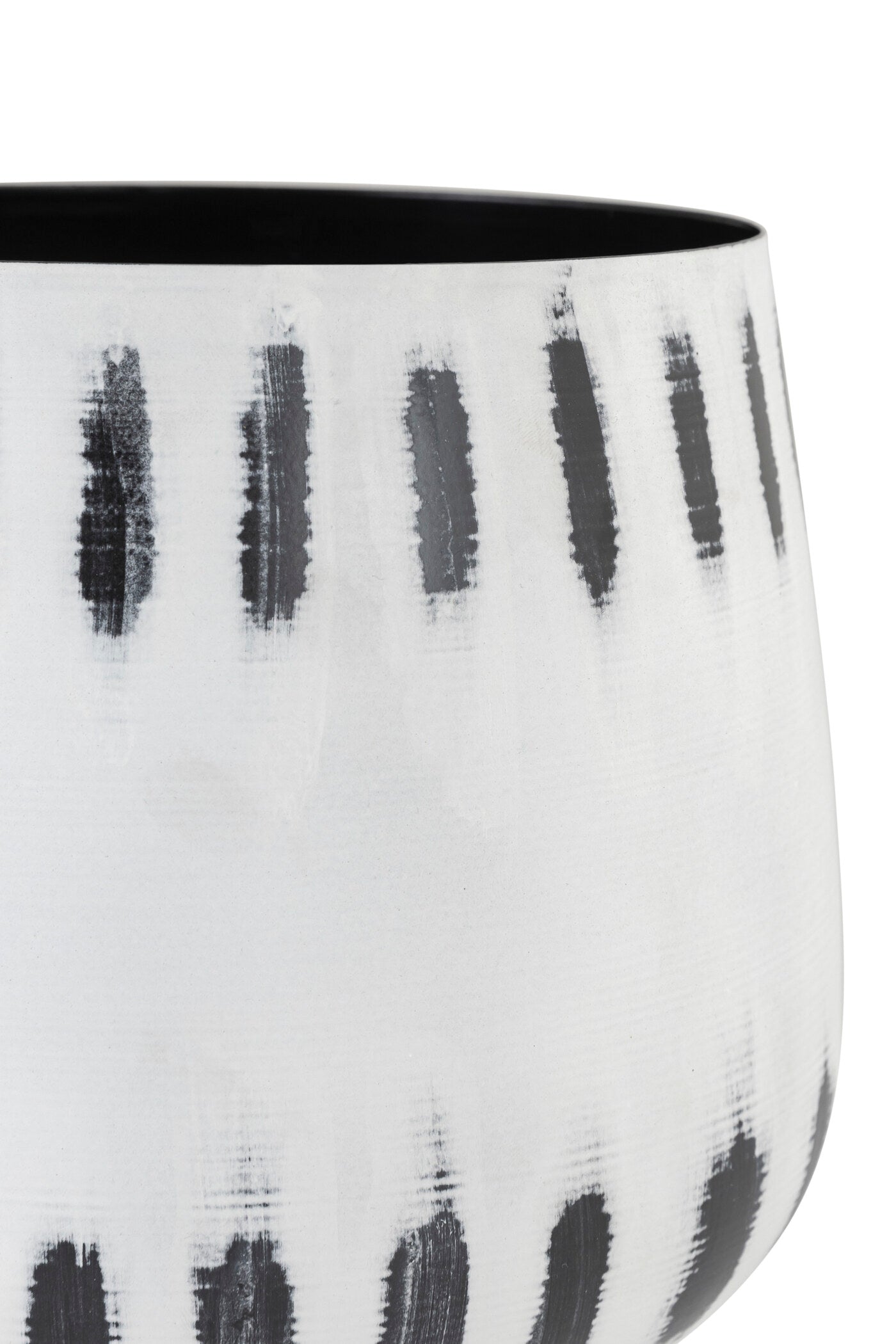 DASH WHITE BLACK METAL PLANTER