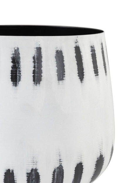 DASH WHITE BLACK METAL PLANTER