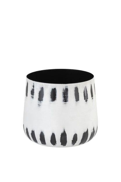 DASH WHITE BLACK METAL PLANTER