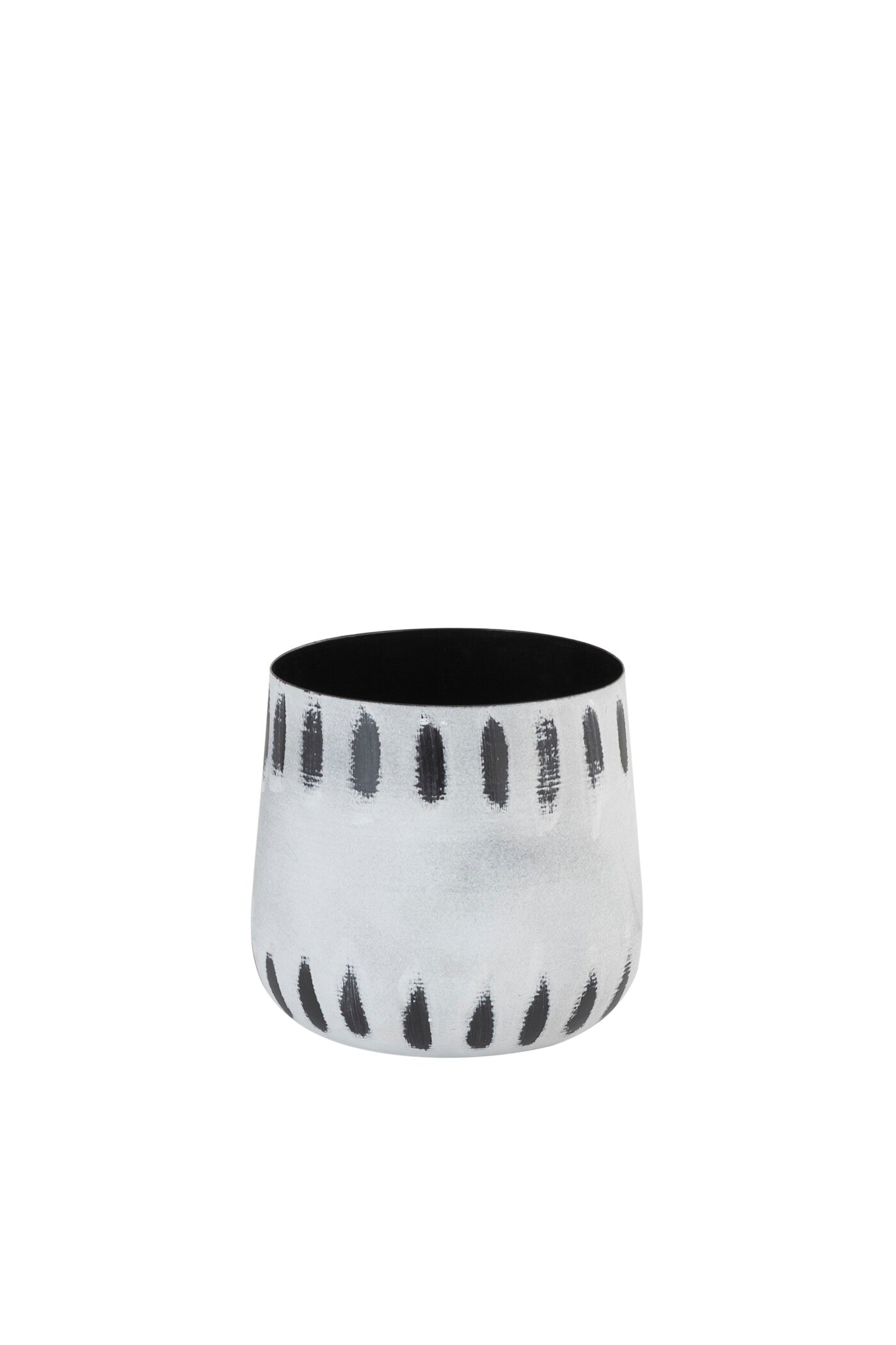 DASH WHITE BLACK METAL PLANTER