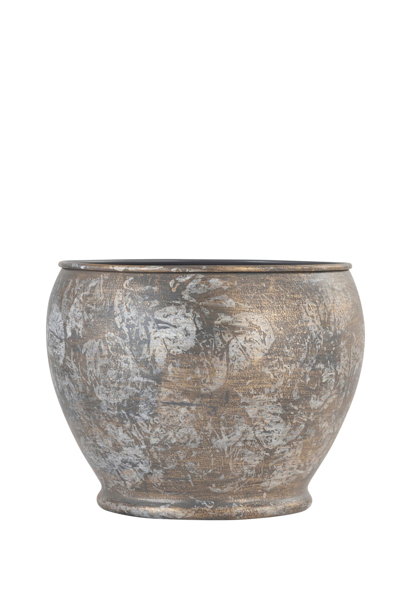 VINTAGE BIG METAL TEXTURE PLANTER- SET OF 2