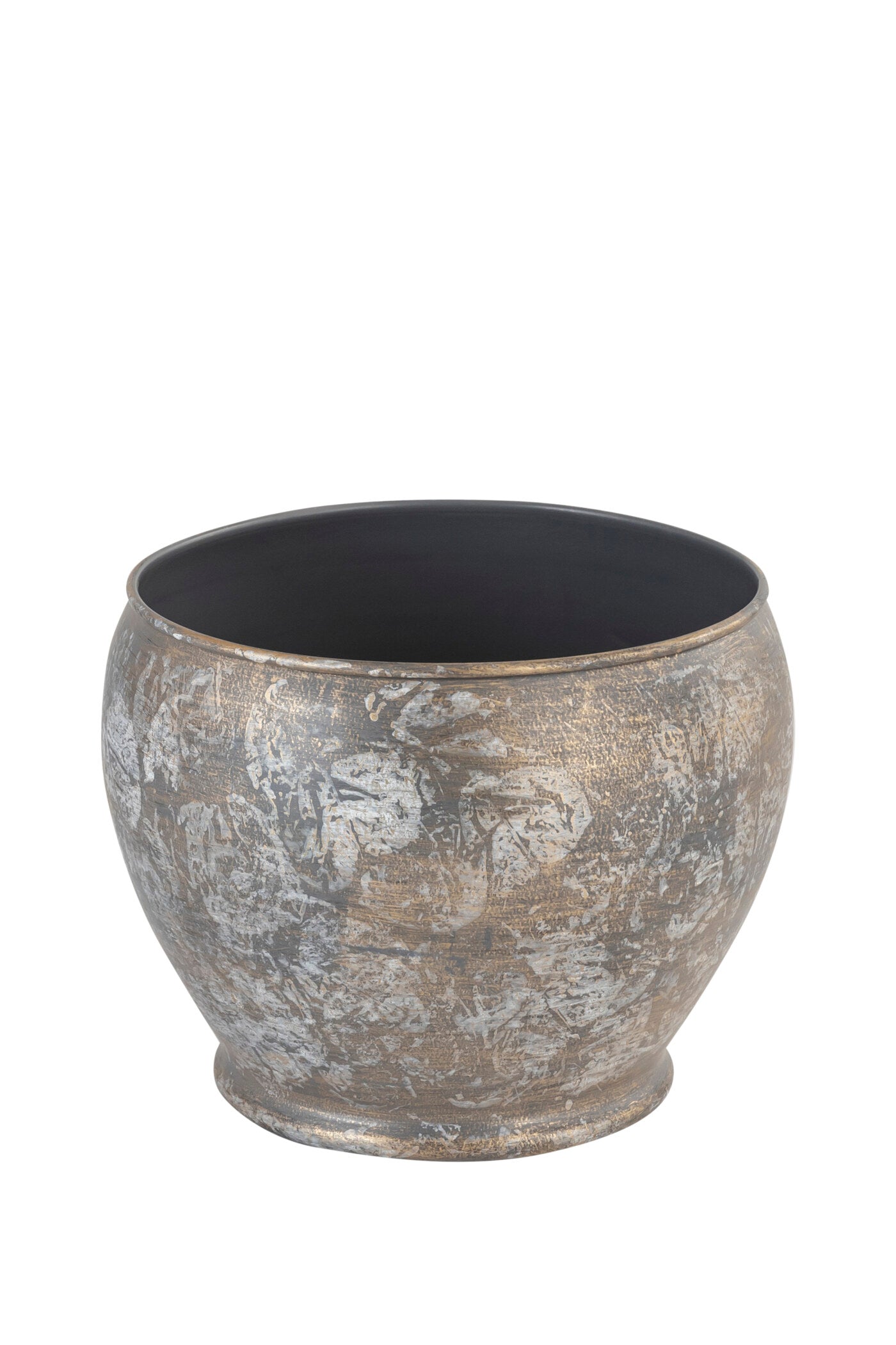 VINTAGE BIG METAL TEXTURE PLANTER- SET OF 2