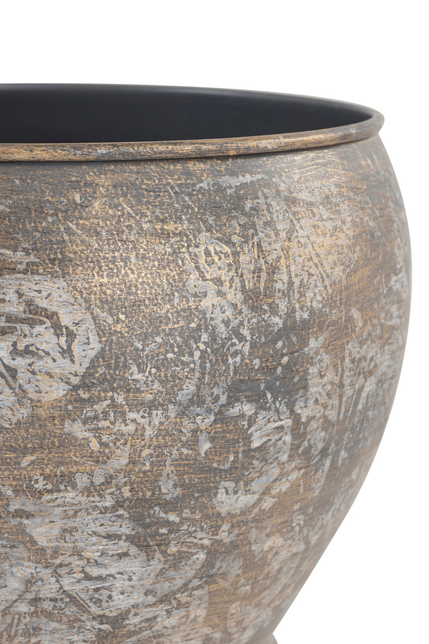 VINTAGE BIG METAL TEXTURE PLANTER- SET OF 2