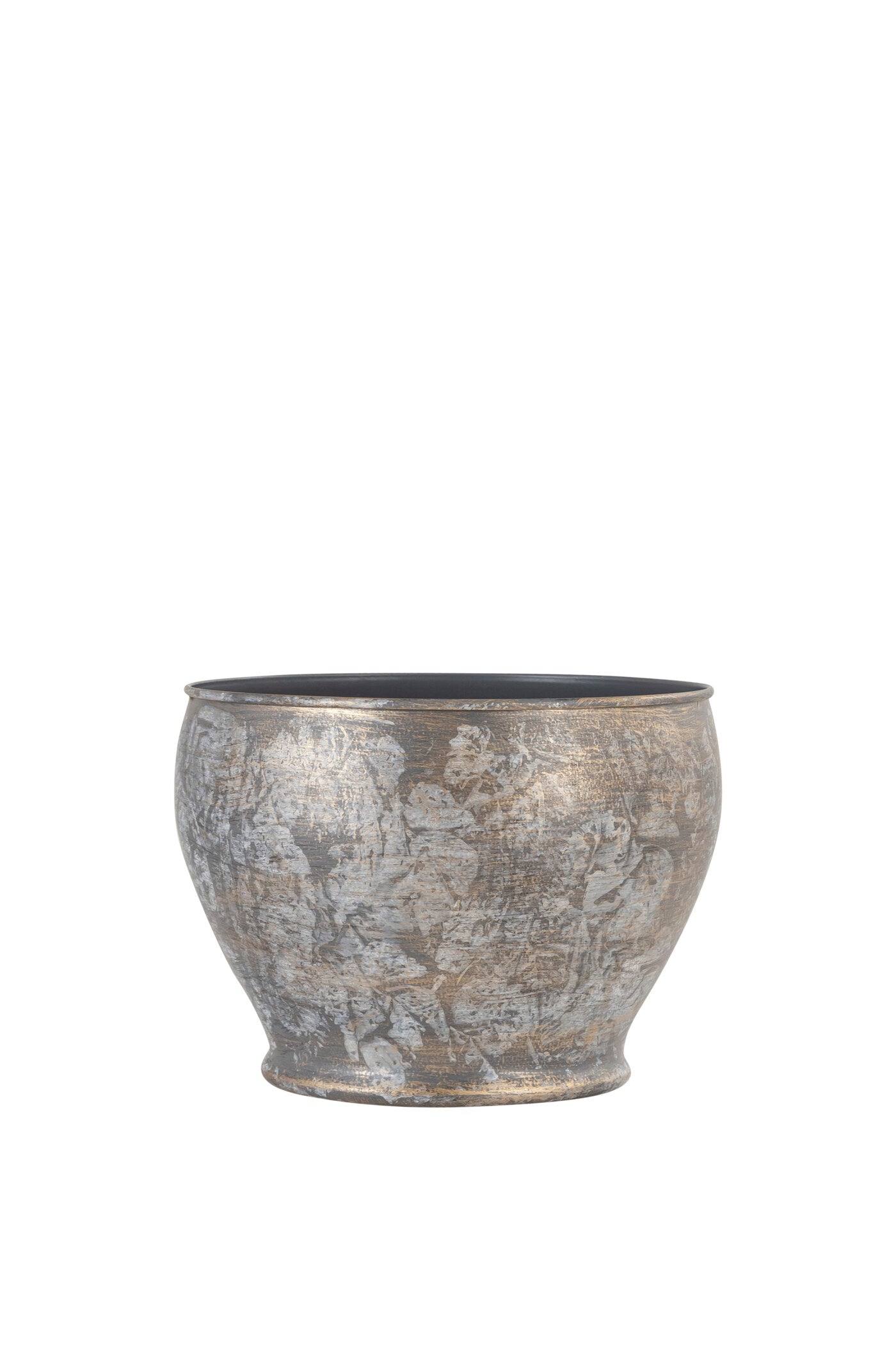 VINTAGE BIG METAL TEXTURE PLANTER- SET OF 2