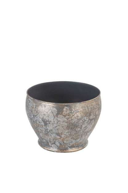 VINTAGE BIG METAL TEXTURE PLANTER- SET OF 2