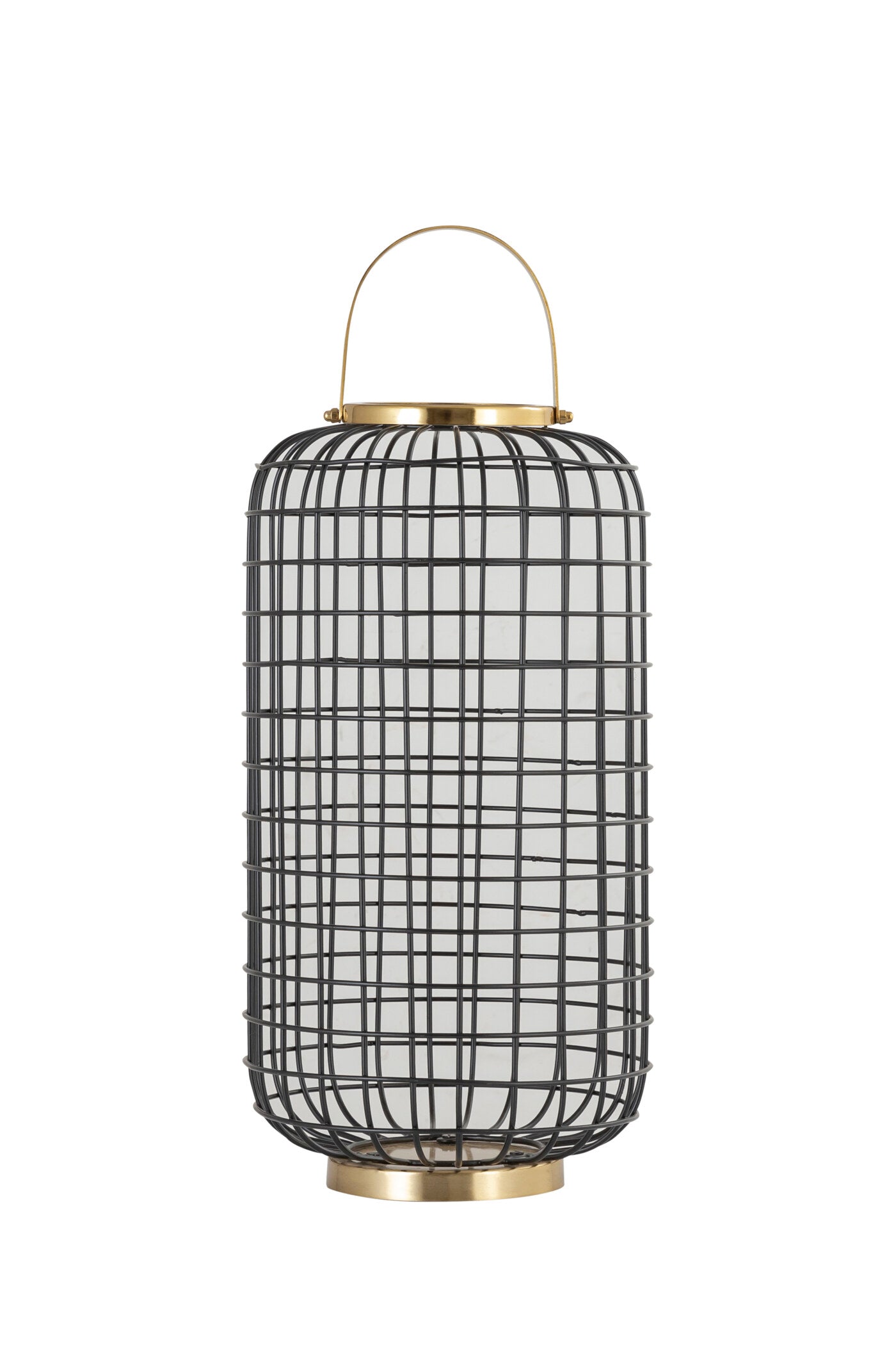 GRID BLACK METAL LANTERN - SET OF 2