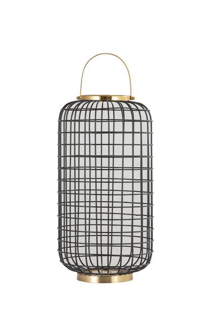 GRID BLACK METAL LANTERN - SET OF 2