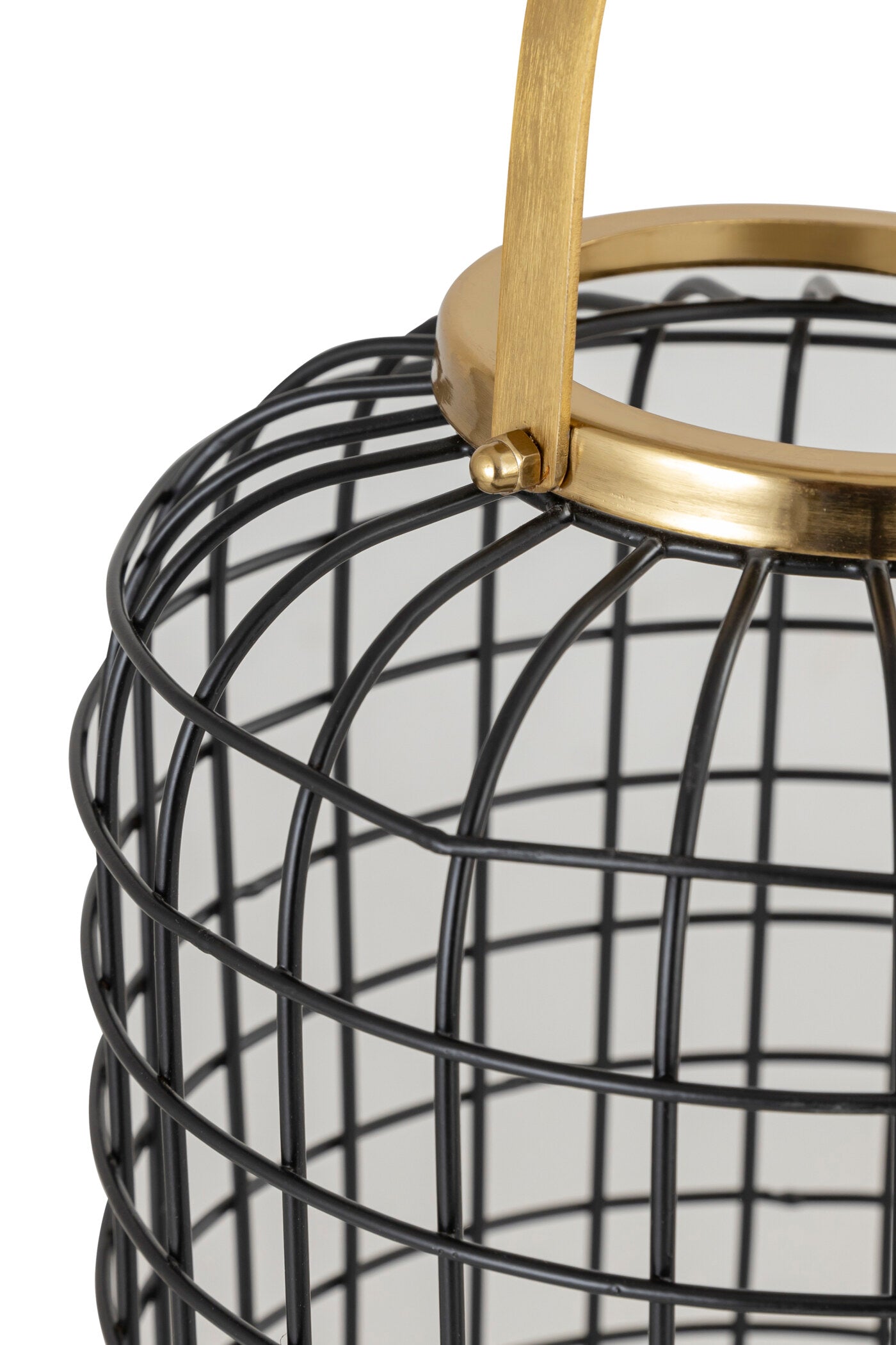 GRID BLACK METAL LANTERN - SET OF 2