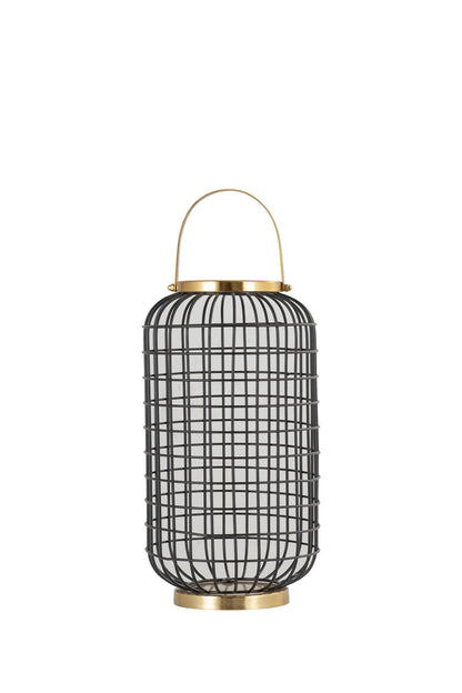 GRID BLACK METAL LANTERN - SET OF 2