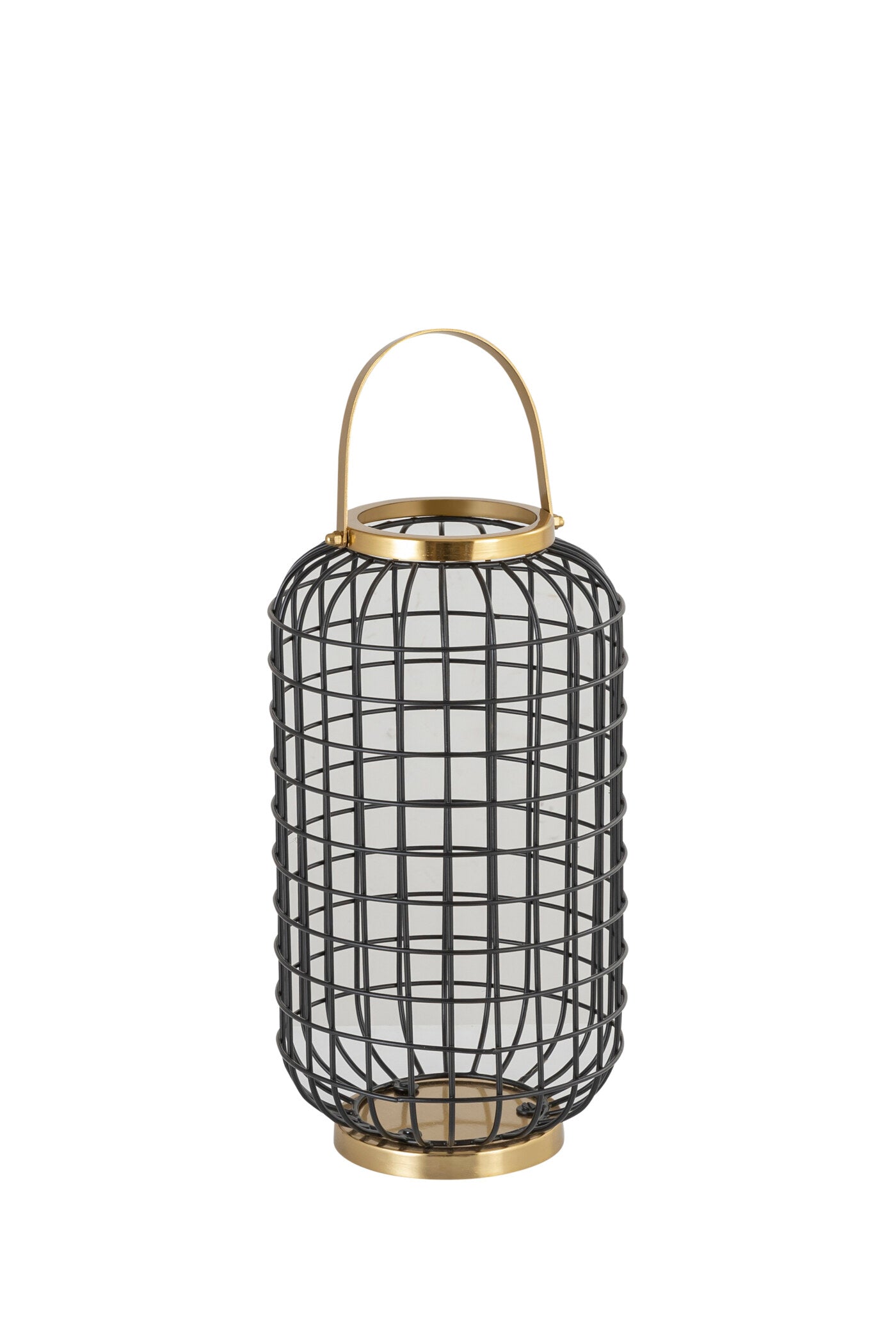 GRID BLACK METAL LANTERN - SET OF 2