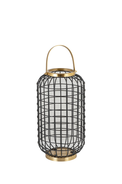 GRID BLACK METAL LANTERN - SET OF 2
