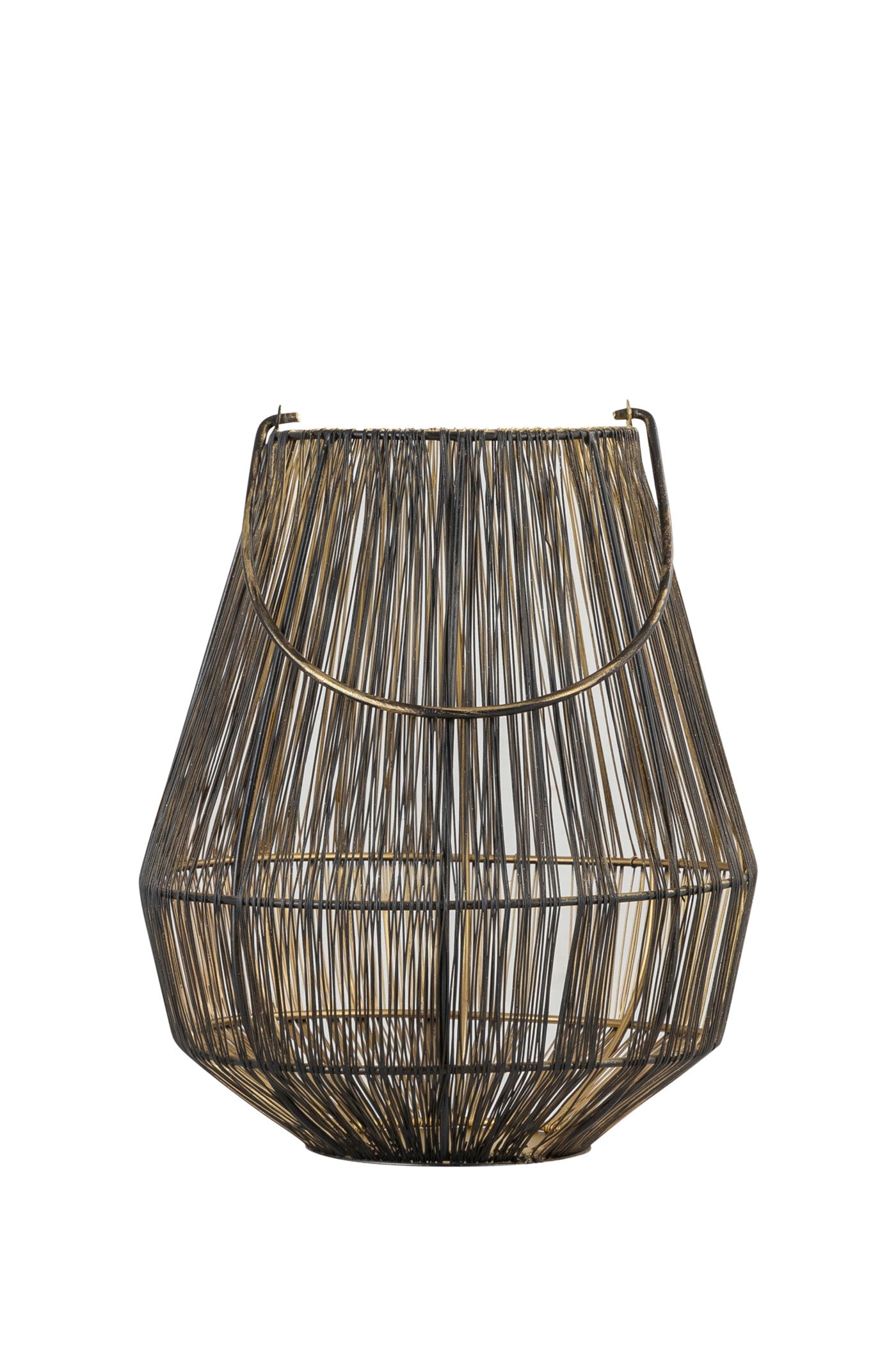 PEAR MESH BLACK METAL LANTERN