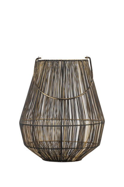 PEAR MESH BLACK METAL LANTERN