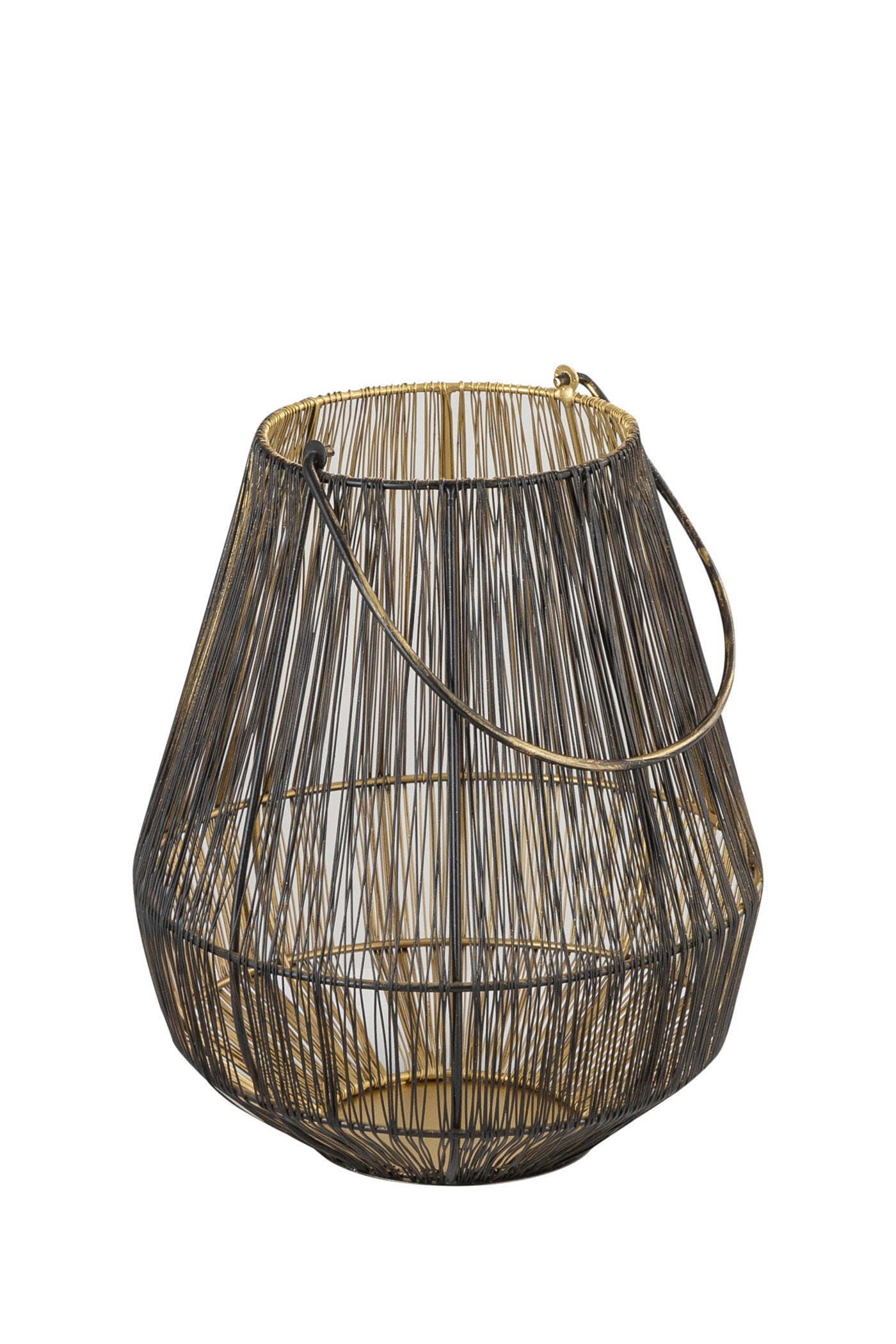 PEAR MESH BLACK METAL LANTERN