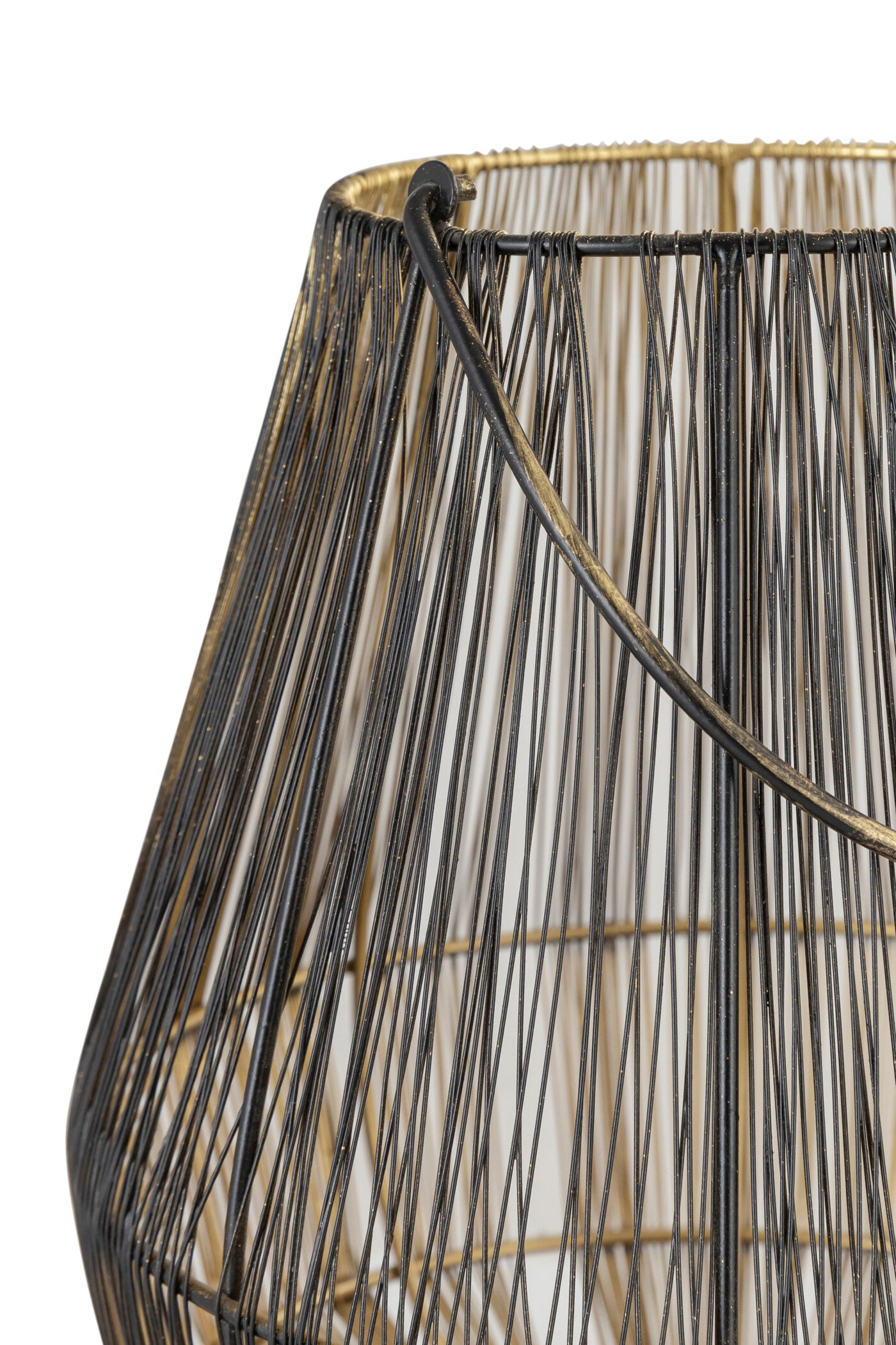 PEAR MESH BLACK METAL LANTERN