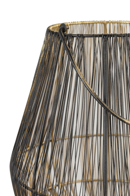 PEAR MESH BLACK METAL LANTERN