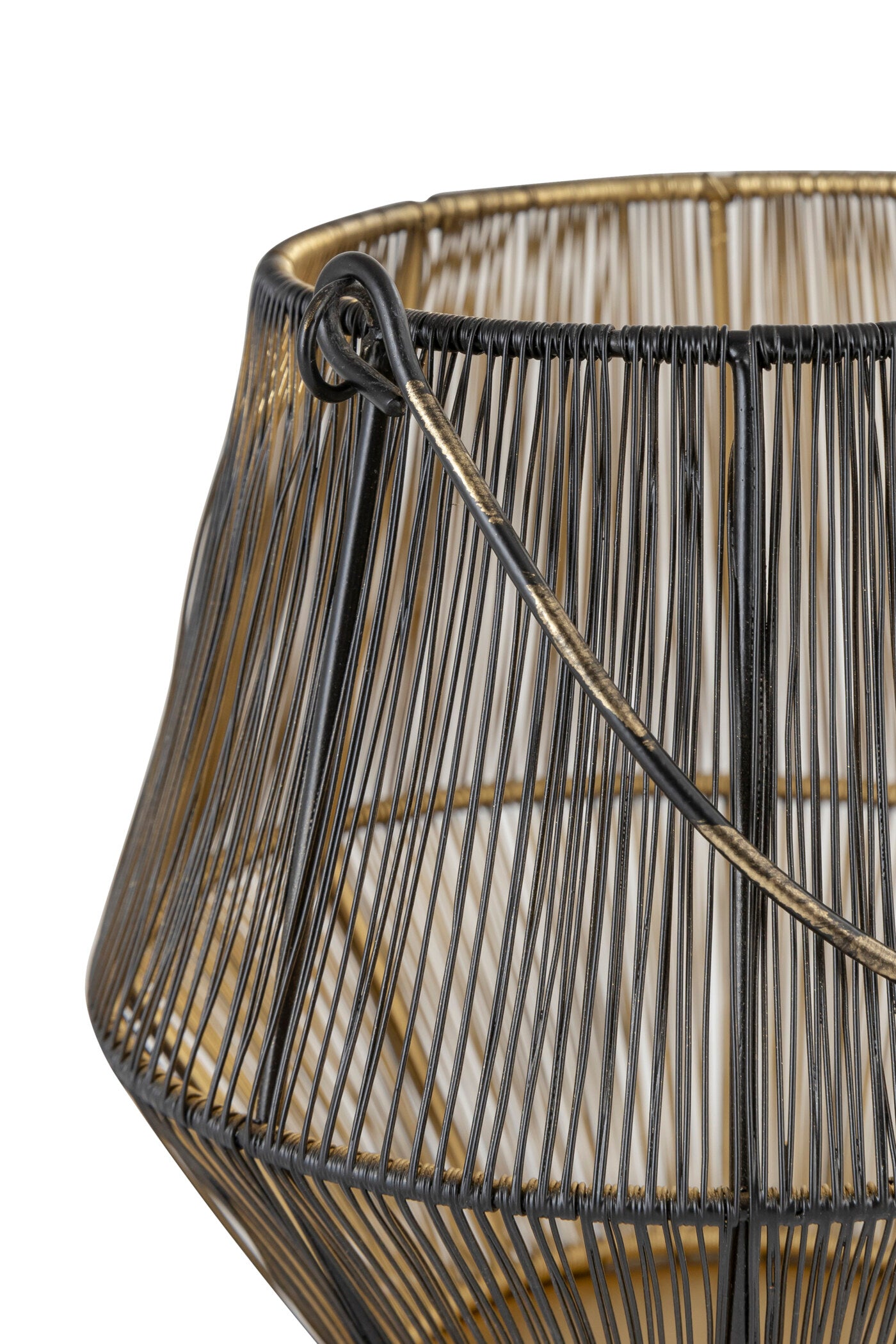 PEAR MESH BLACK METAL LANTERN