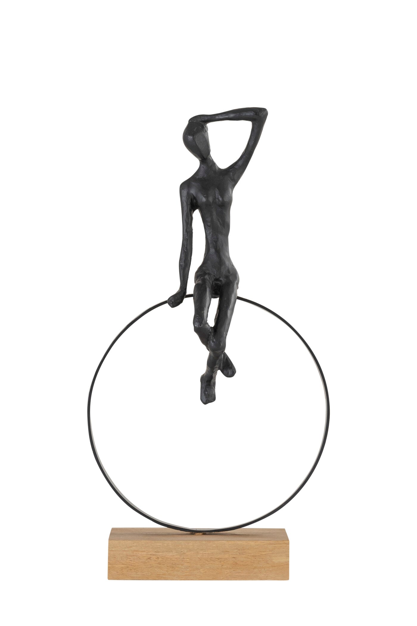 TRAPEZE WOMAN METAL WOOD DECOR OBJECT