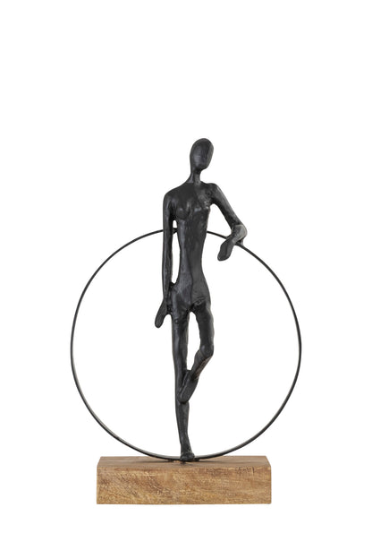 TRAPEZE MAN METAL WOOD DECOR OBJECT