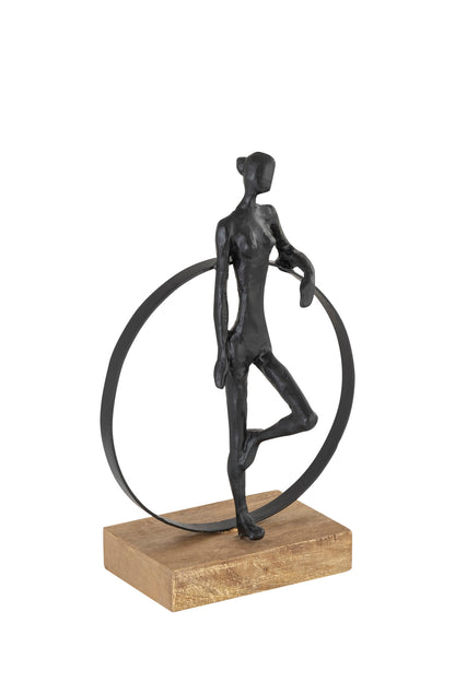 TRAPEZE MAN METAL WOOD DECOR OBJECT