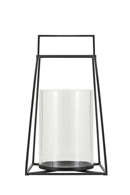 PYRAMID BLACK METAL LANTERN