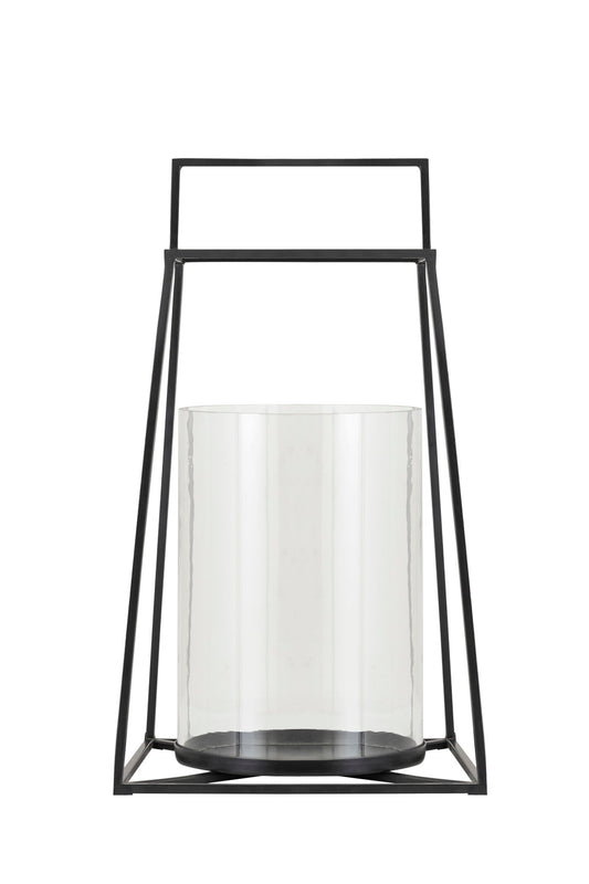 PYRAMID BLACK METAL LANTERN