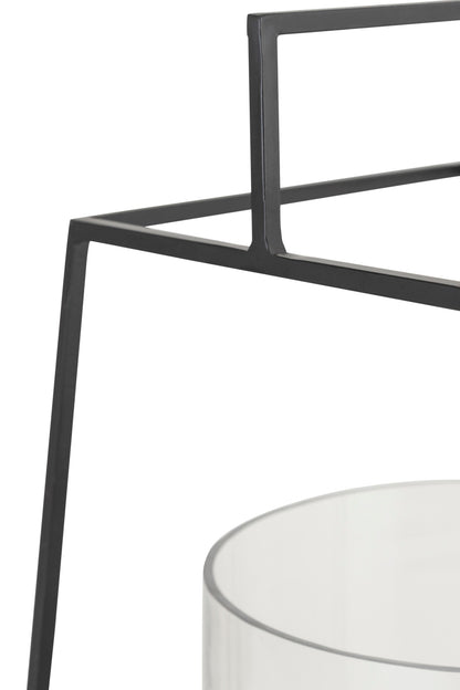 PYRAMID BLACK METAL LANTERN