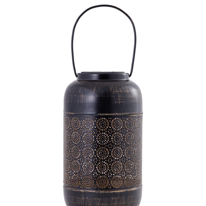 SOLAR FANOUS BLACK METAL LANTERN