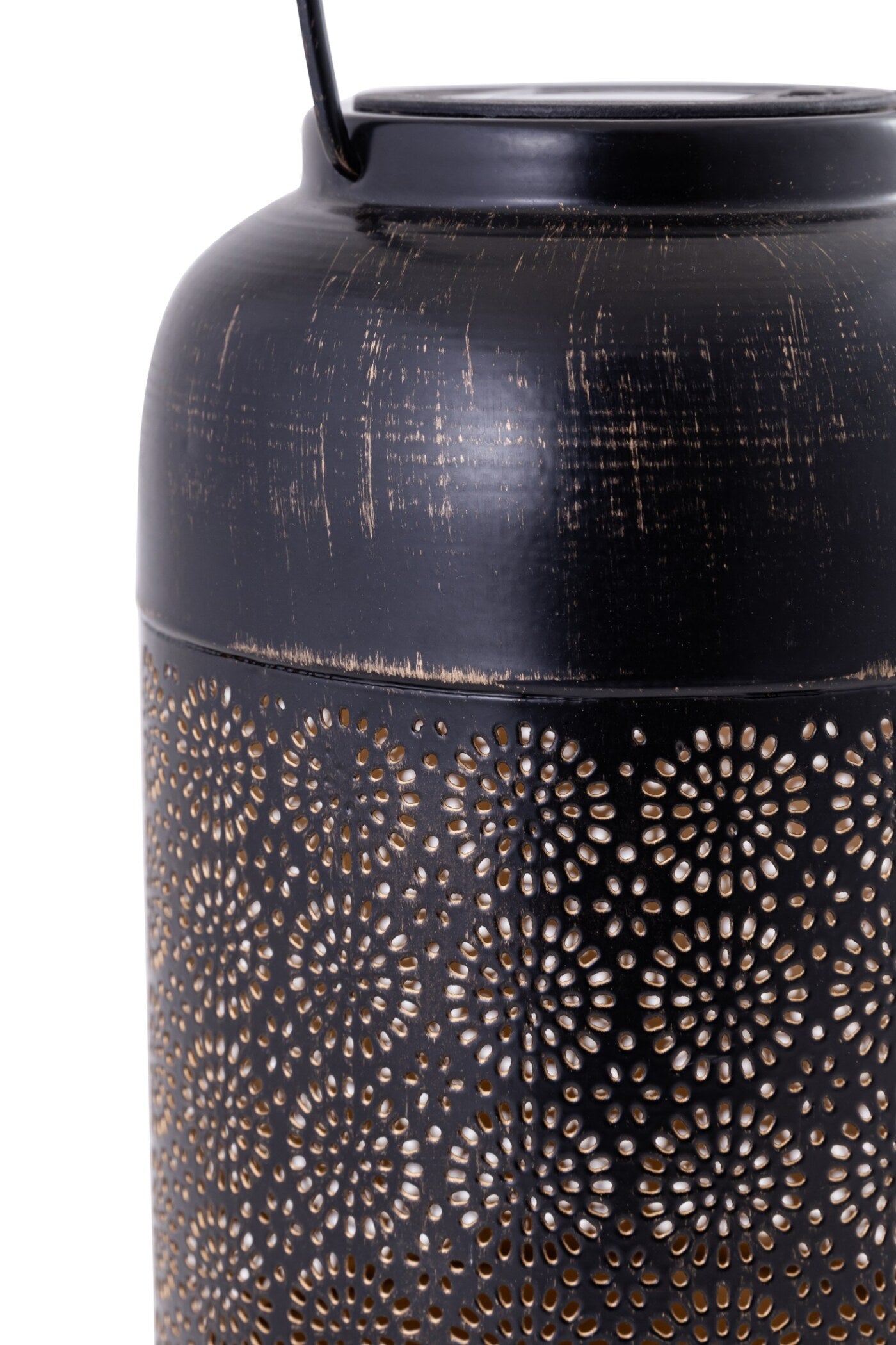 SOLAR FANOUS BLACK METAL LANTERN