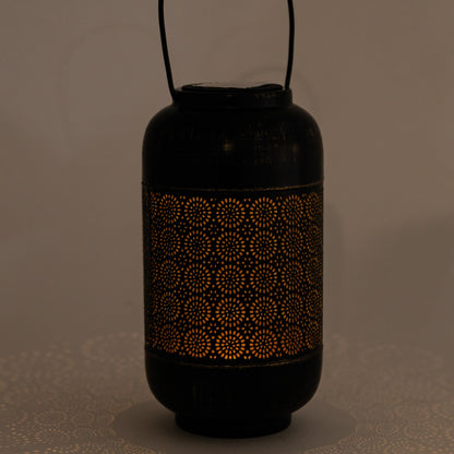 SOLAR FANOUS BLACK METAL LANTERN