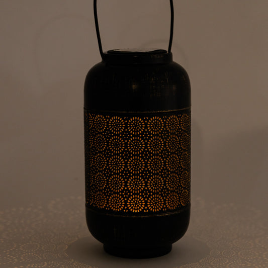 SOLAR FANOUS BLACK METAL LANTERN