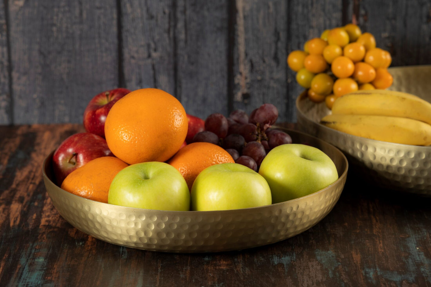 Hammered Round Copper Trays