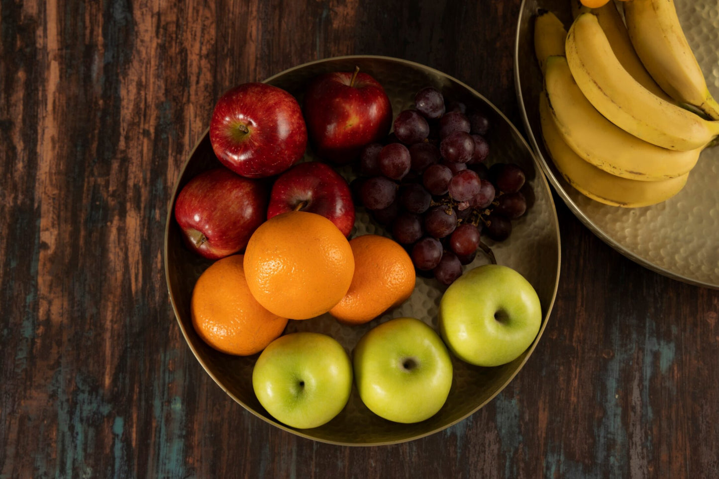Hammered Round Copper Trays