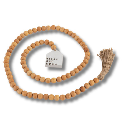 Natural Wooden Bead Garland Decor Object