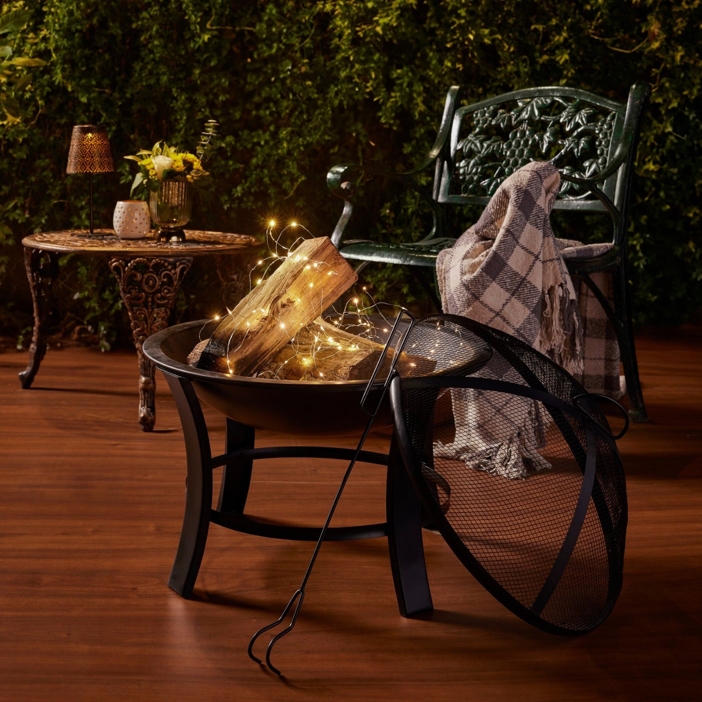 22 Inch Black Iron Bryne Firepit