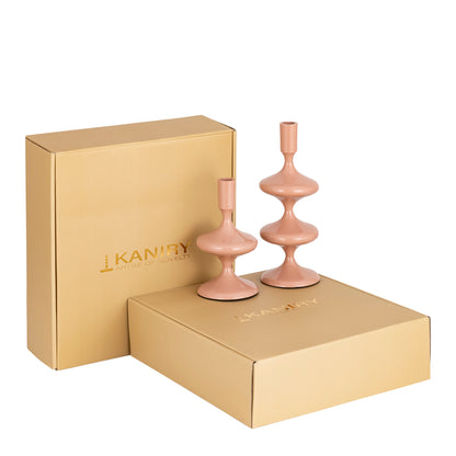 Solace Blush Sculpt Candle Holder - Set of 2