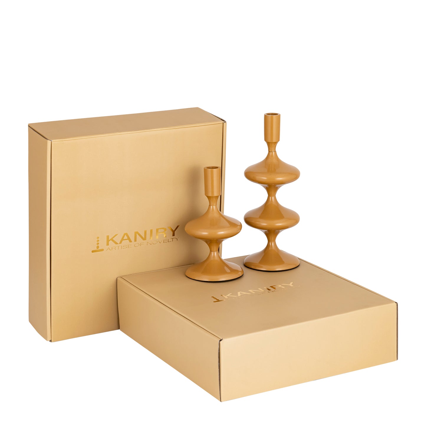 Solis Amber Sculpt Candle Holder - Set of 2