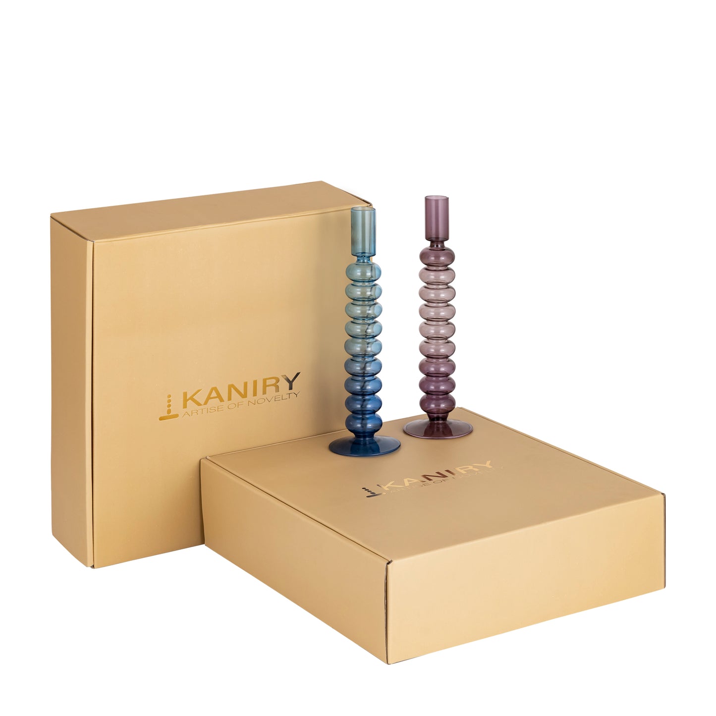 Lumea Bubble Glass Candle Holders - Set of 2