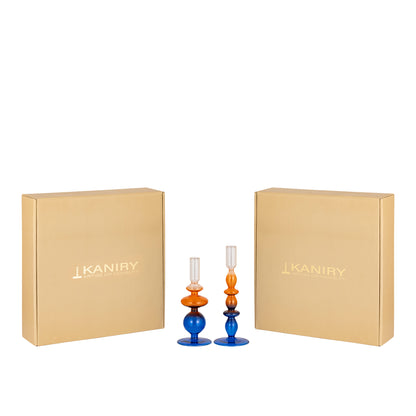 Aurora Duo Glass Candle Holder - Set of 2
