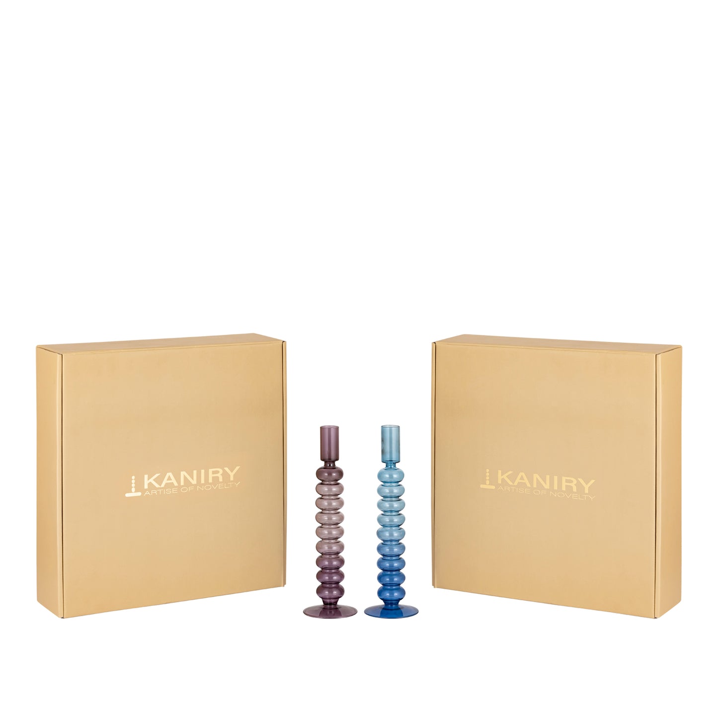 Lumea Bubble Glass Candle Holders - Set of 2