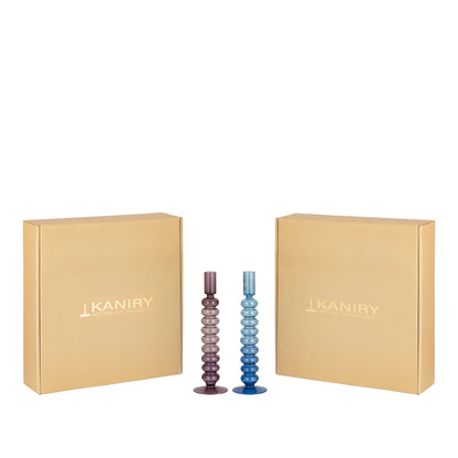 Lumea Bubble Glass Candle Holders - Set of 2