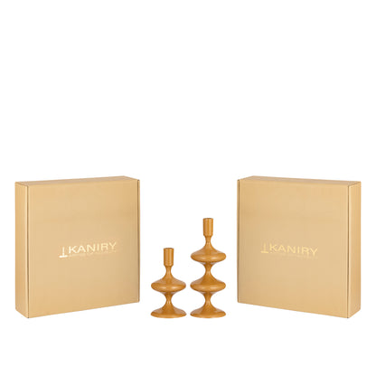 Solis Amber Sculpt Candle Holder - Set of 2