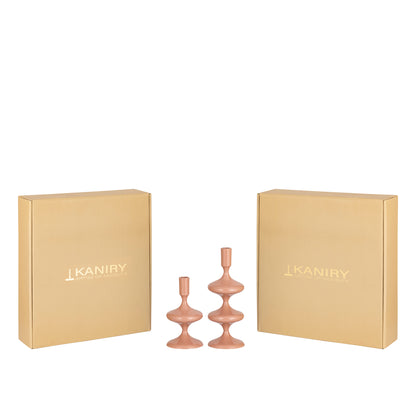 Solace Blush Sculpt Candle Holder - Set of 2