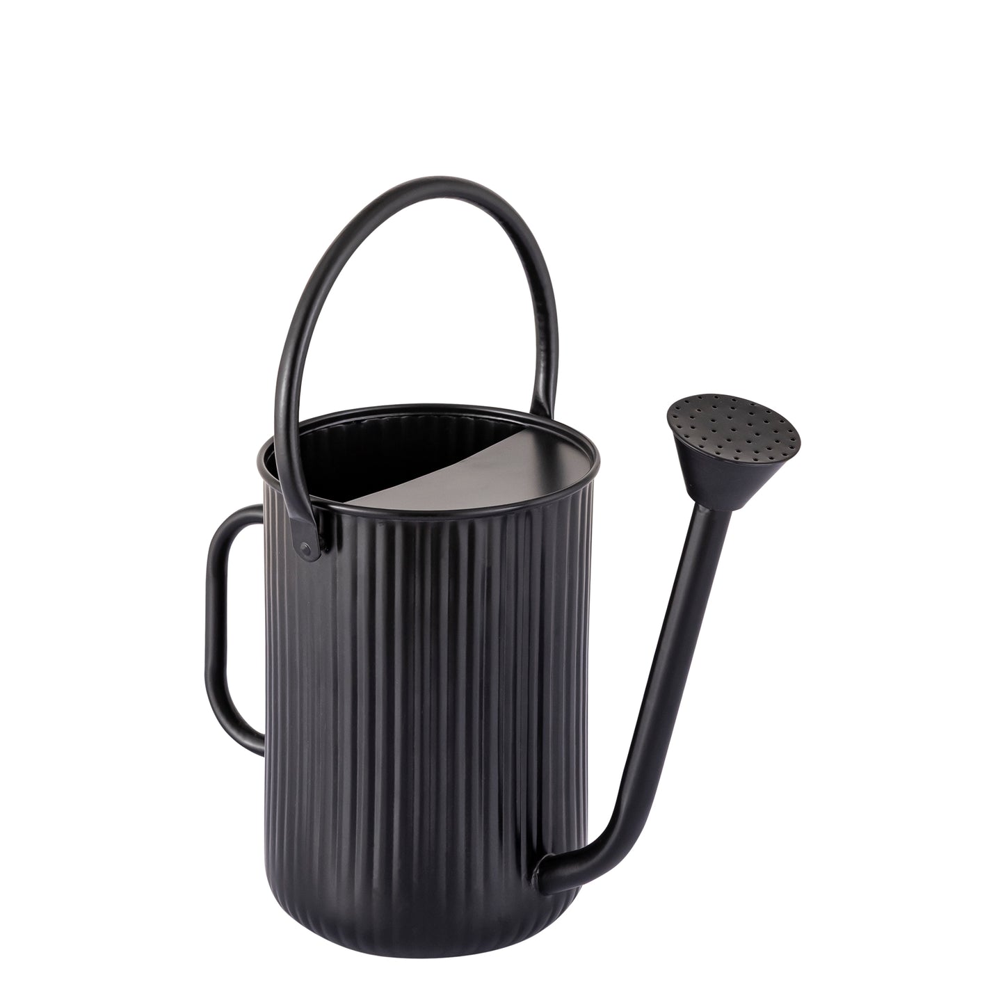 Flutted Metal Black Watering Can