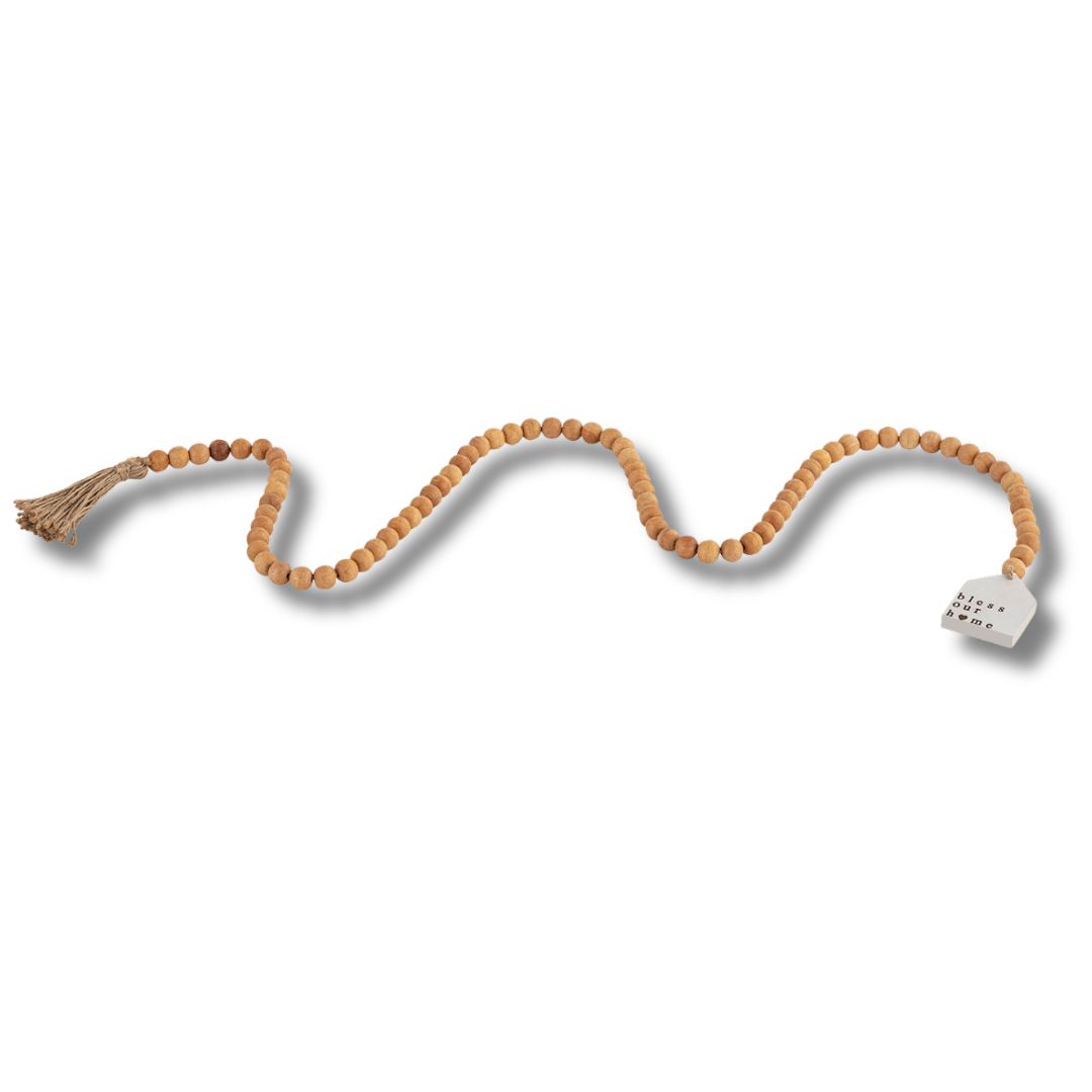 Natural Wooden Bead Garland Decor Object