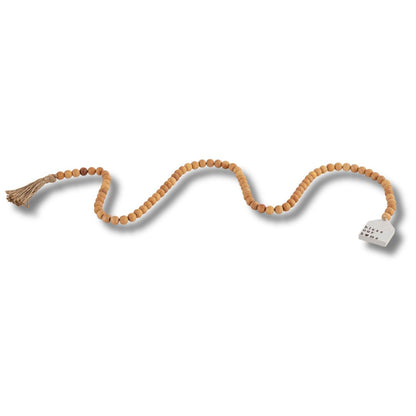 Natural Wooden Bead Garland Decor Object