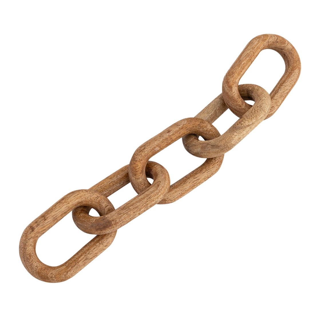 Chain Link Brown Wooden Decor Object