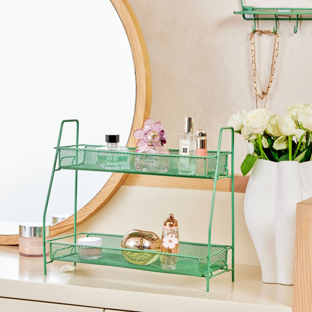 TIDY UP 2 TIER METAL MESH RACK